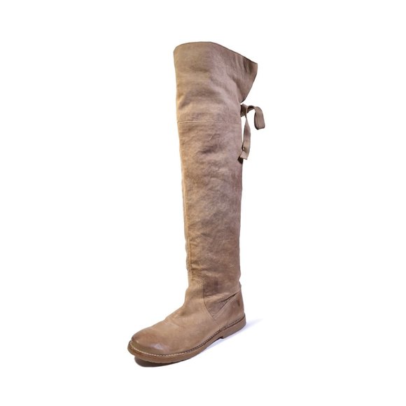FRYE BOOTS 9 Taupe Leather Over the Knee *LOVELY* 'Celia' Tall Boots - Picture 2 of 6